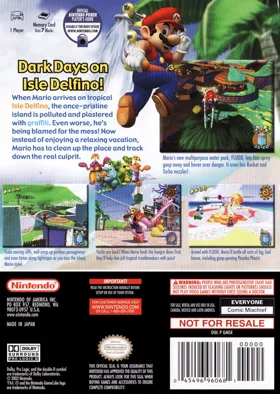 Super Mario Sunshine box cover back